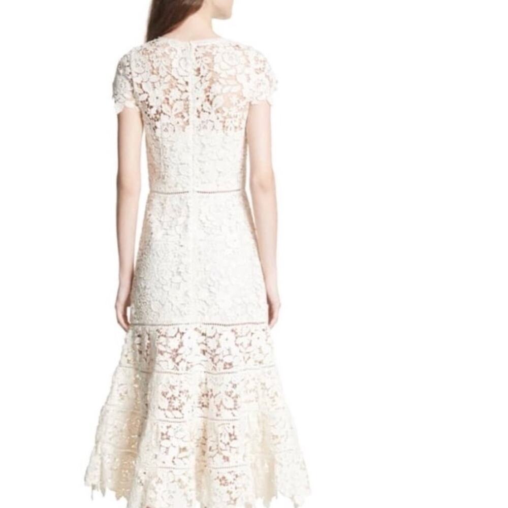 JOIE Celedonia Lace Illusion White Tiered Formal Dress Size 6 | Altered - Picture 2 of 11